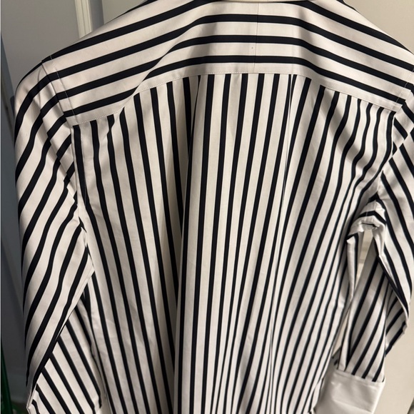 Ralph Lauren Purple Label Black and White Striped Shirtdeess - Picture 10 of 11